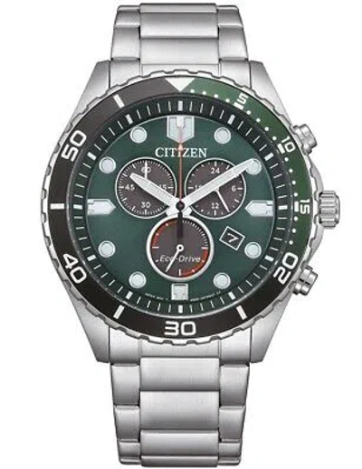 Pre-owned Citizen At2561-81x Mens Watch Eco-drive Chronograph 43mm 10atm