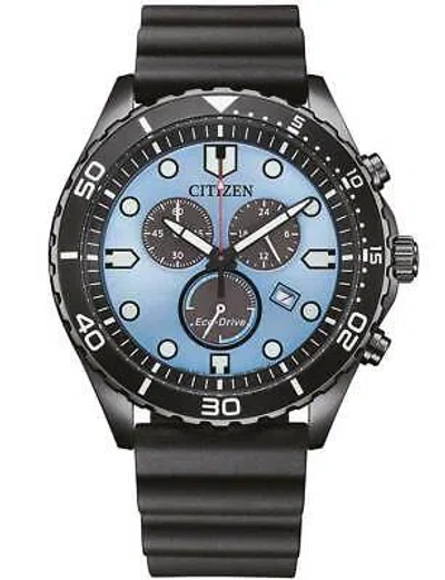 Pre-owned Citizen At2567-18l Mens Watch Eco-drive Chronograph 43mm 10atm