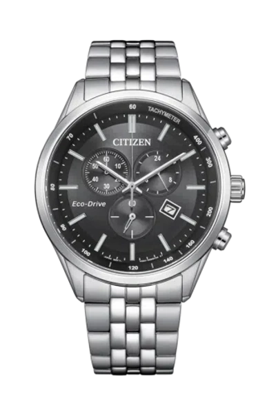 Pre-owned Citizen At2570-56e Stainless Steel Eco-drive Men Watch Usus