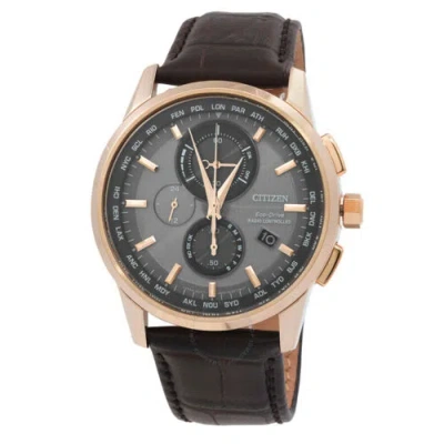 Pre-owned Citizen At8113-12h Eco-drive Chronograph Perpetual World Time