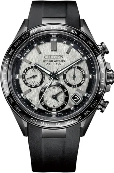 Pre-owned Citizen Atessa Act Line Cc4055-14h Silver Titanium Eco-drive Radio Chronograph