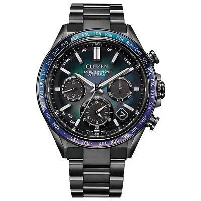 Pre-owned Citizen Atessa Cc4057-60e Layers Of Time Limited Titanium Gps Radio Solar Watch