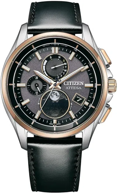 Pre-owned Citizen [] Atessa Moon Phase Radio Solar Waterproof Watch By1004-17x Men's Black