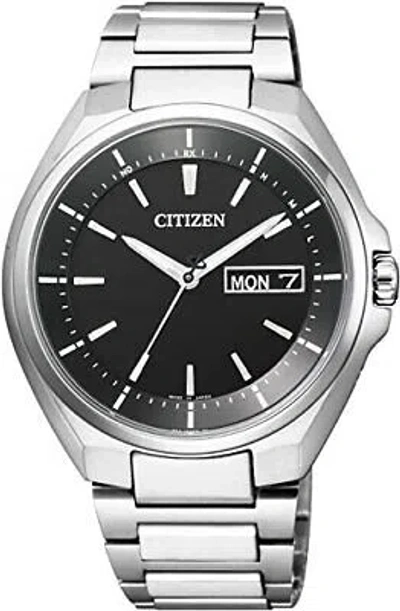 Pre-owned Citizen Attesa At6050-54e Eco-drive Titanium Watch Made In Japan Titanium Silver