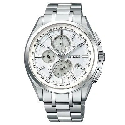 Pre-owned Citizen Attesa At8040-57a White Silver Eco-drive Titanium Men's Watch In Box
