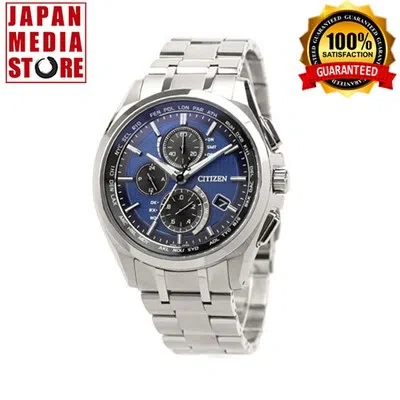 Pre-owned Citizen Attesa At8040-57l Blue Dial Eco-drive Atomic Radio Men Watch Japan