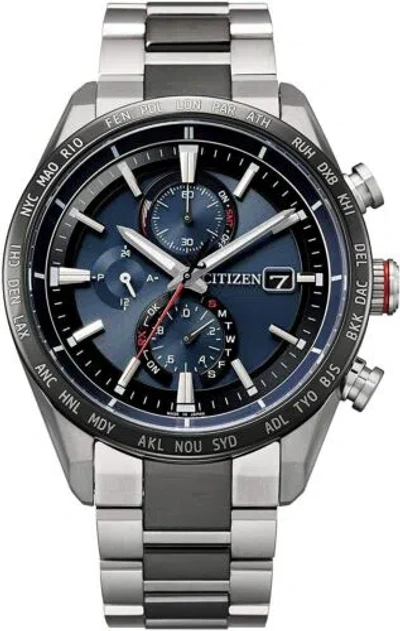 Pre-owned Citizen Attesa At8186-51l Solar Radio Men's Watch In Box