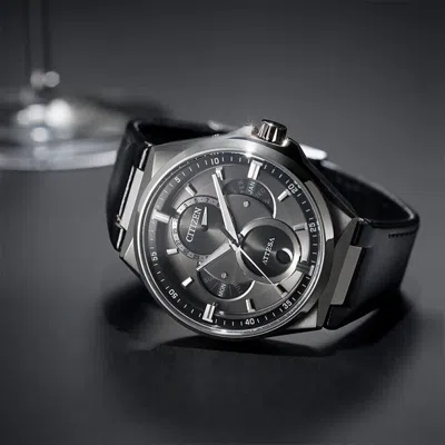 Pre-owned Citizen Attesa Bu0060-09h Eco-drive Super Titanium Sapphire Moon Phase Men Watch