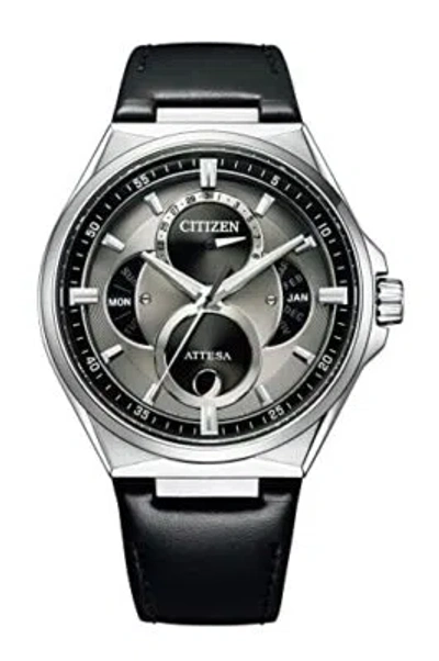 Pre-owned Citizen Attesa Bu0060-09h Eco-drive Triple Calendar Moon Data Titanium Men Watch