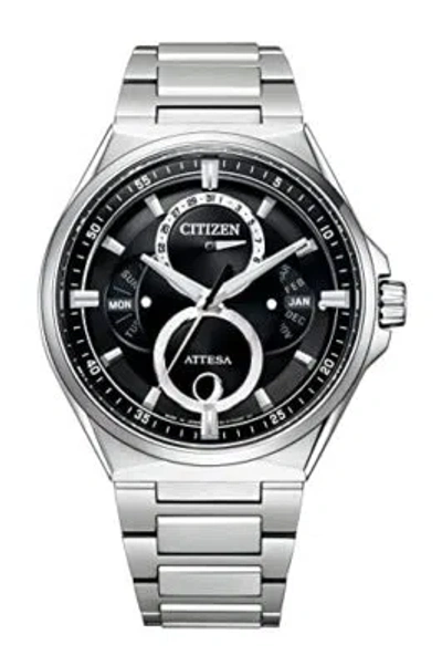 Pre-owned Citizen Attesa Bu0060-68e Eco-drive Triple Calendar Moon Data Titanium Men Watch