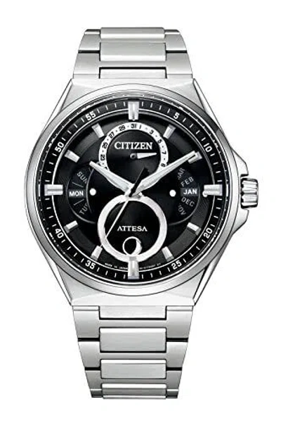 Pre-owned Citizen Attesa Bu0060-68e Eco-drive Triple Calendar Moon Data Titanium Men Watch