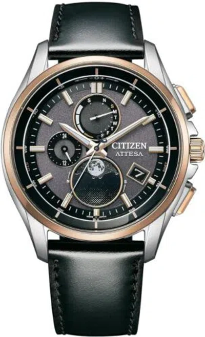 Pre-owned Citizen Attesa By1004-17x Eco-drive Moon Phase Atomic Solar Watch Men Japan