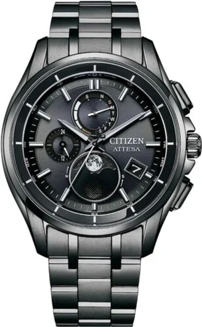 Pre-owned Citizen Attesa By1006-62e Moon Phase Solar Atomic Eco-drive Men Japan Watch