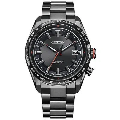 Pre-owned Citizen Attesa Cb0286-61e Act Line Eco-drive Titanium Solar Radio Watch Men