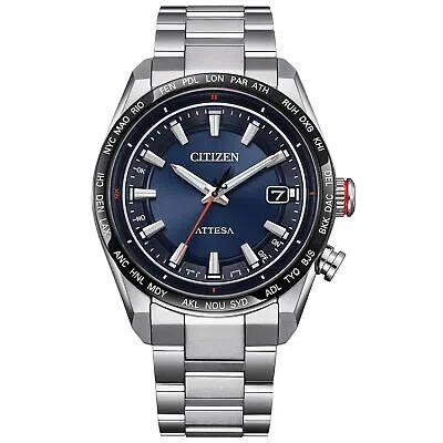Pre-owned Citizen Attesa Cb0287-68l Act Line Eco-drive Titanium Solar Radio Watch Men