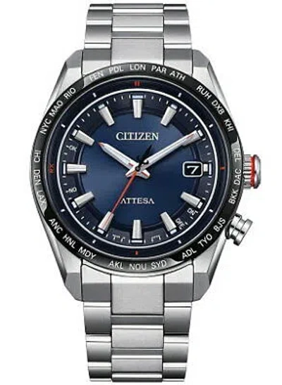 Pre-owned Citizen Attesa Cb0287-68l Navy Eco-drive Men's Watch In Box