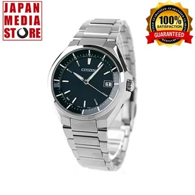 Pre-owned Citizen Attesa Cb3010-57l Titanium Blue Dial Eco-drive Atomic Radio Men Watch