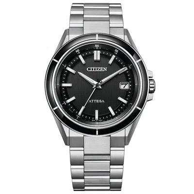 Pre-owned Citizen Attesa Cb3030-76e Act Line Eco-drive Black Dial Titanium Radio Men Watch