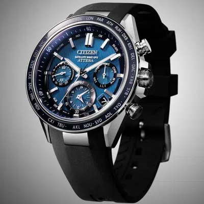 Pre-owned Citizen Attesa Cc4050-18l Sapphire Bezel Eco-drive Gps Radio Solar Watch Black
