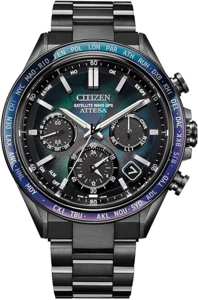 Pre-owned Citizen Attesa Cc4057-60e Layers Of Time Limited Eco Drive Titanium Men's Watch