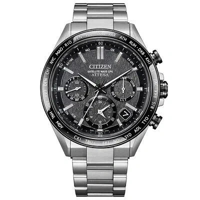 Pre-owned Citizen Attesa Cc4058-67x Black Act Line Eco-drive Gps Men's Watch In Box