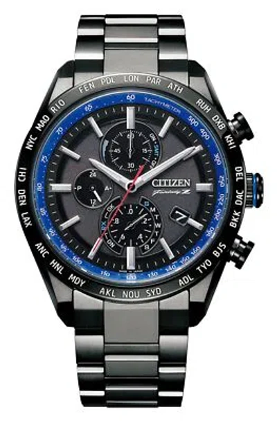 Pre-owned Citizen Attesa Eco-drive At8185-97e Solar Radio Men Watch Nissan Fairlady Z