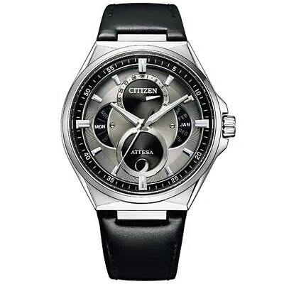 Pre-owned Citizen Attesa Eco-drive Bu0060-09h Silver Black Solar Men's Watch In Box