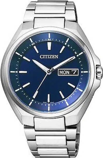Pre-owned Citizen Attesa Eco Drive Radio Controlled Watch Day Date Display At6050-54l