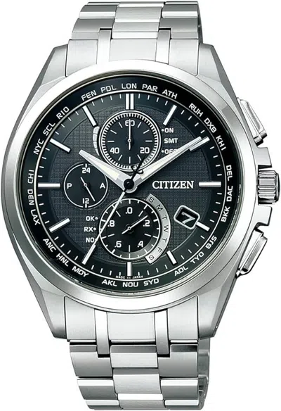 Pre-owned Citizen [] Attesa Eco-drive Radio Watch At8040-57e Direct Flight Radio Solar