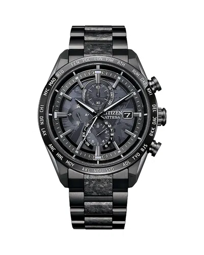 Citizen Attesa Hakuto-r Chronograph, 42mm In Black