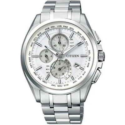 Pre-owned Citizen Attesa Men's Watch At8040-57a Eco-drive Solar Atomic Radio Titanium Jp