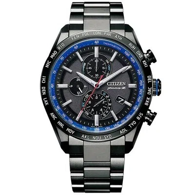 Pre-owned Citizen Attesa Nissan Fairlady Z 35th At8185-97e Black Blue Men Watch In Box