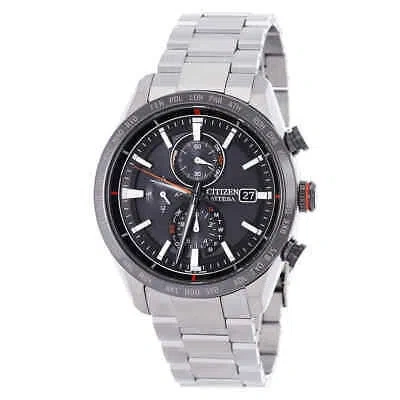 Pre-owned Citizen Attesa Perpetual Chronograph Eco-drive Black Dial Men's Watch At8189-61e