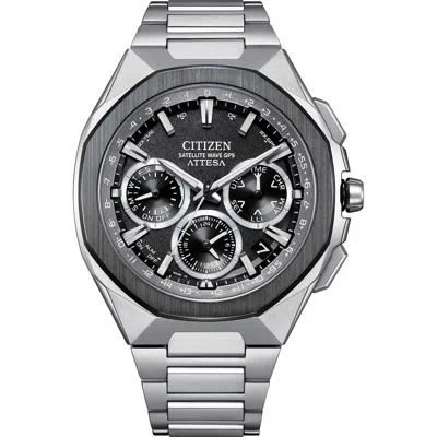 Citizen Attesa Satellite Wave Gps Eco-drive Super Titanium™ Bracelet Watch, 43.2mm In Metallic