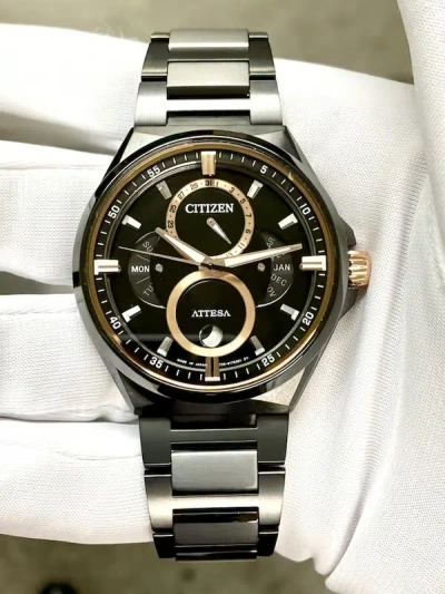 Pre-owned Citizen Attesa Super Titanium Sapphire Bu0065-64e Moonphase Day Date Month