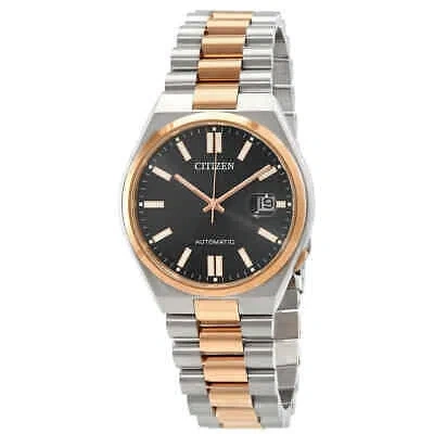 Pre-owned Citizen Automatic Black Dial Two-tone Men's Watch Nj0154-80h