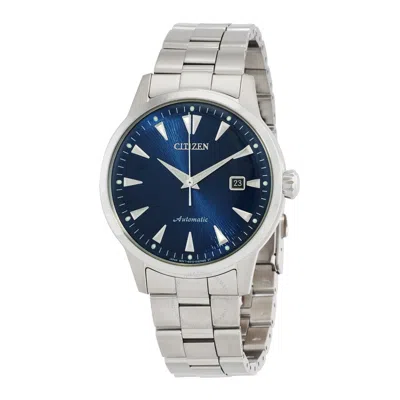 Citizen Automatic Blue Dial Watch Nk0008-85l In Blue/silver Tone