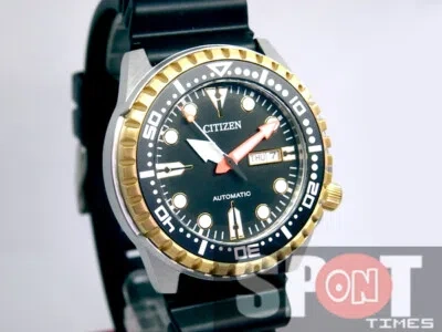 Pre-owned Citizen Automatic Diving Rubber Strap Men's Watch Nh8384-14e