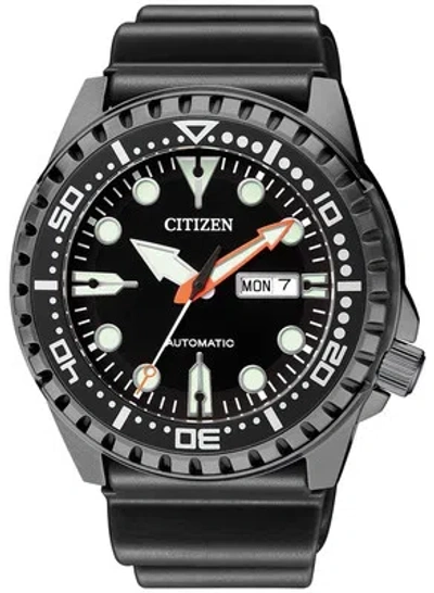 Pre-owned Citizen Automatic Diving Rubber Strap Men's Watch Nh8385-11e