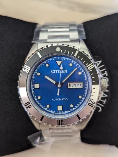Pre-owned Citizen Automatic Sapphire Crystal Blue Dial Sports Watch Nh7530-52m