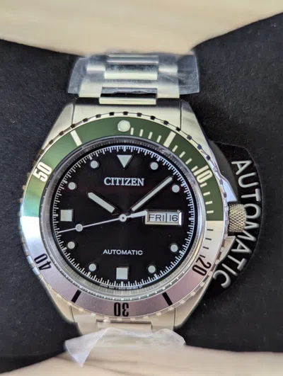 Pre-owned Citizen Automatic Sapphire Crystal Nh7531-50e Black Dial Sports Watch