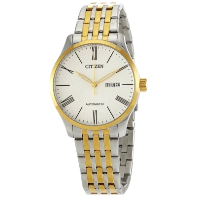 Citizen Automatic White Dial Two-tone Men's Watch Nh8354-58a In Metallic