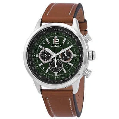Pre-owned Citizen Avion Chronograph Green Dial Men's Watch Ca4477-08x