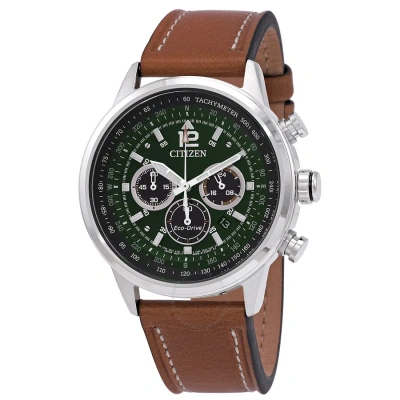 Citizen Avion Chronograph Green Dial Men's Watch Ca4477-08x In Brown / Green