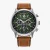 Citizen Avion Mens Chronograph Brown Leather Strap Watch Ca4477-08x In Brown