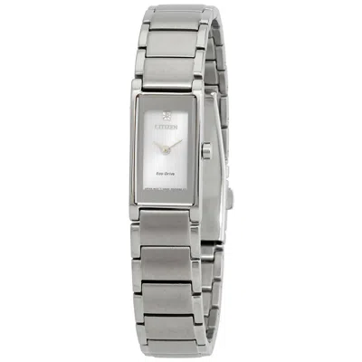 Citizen Axiom Diamond Silver Dial Ladies Watch Eg7050-54a In Silver Tone