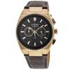 Citizen Axiom Sc Chronograph Black Dial Leather Strap Men's Watch Ca4583-01e In Black