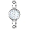 Citizen Axiom Womens Silver Tone Stainless Steel Bracelet Watch Em0630-51d In Nude