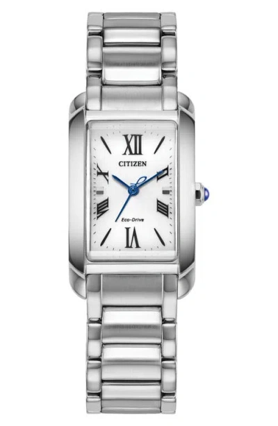 Citizen Bianca Tank Bracelet Watch, 19.5mm X 32.5mm In Silver