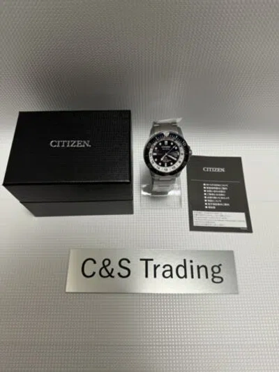 Pre-owned Citizen Bj7111-86l Promaster Eco-drive Marine Gmt Diver Super Titanium Watch